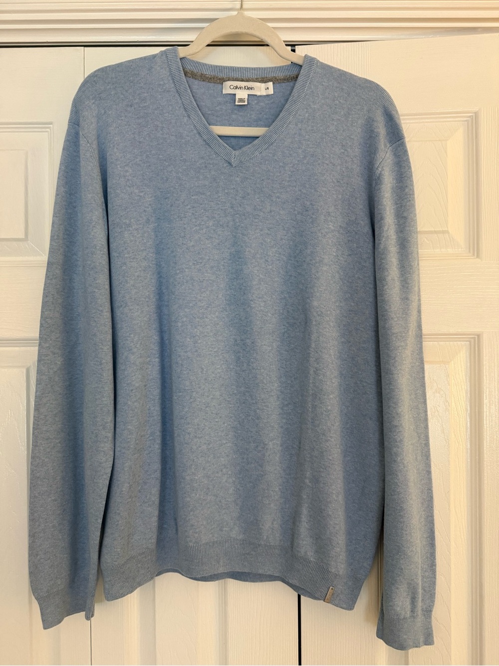 Calvin Klein Men's Sky Blue V-Neck Sweater